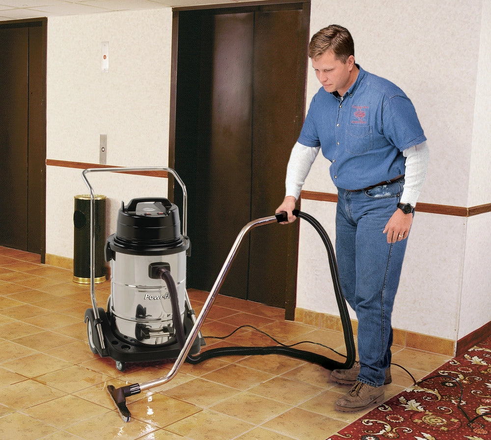 Powr-Flite 15-Gallon Wet/Dry Vacuum – 15A, Stainless Steel Tank
